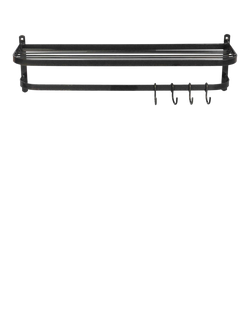 Garden Trading Farringdon Wall-Mounted Metal Luggage Rack, Dark Grey, Dark Grey