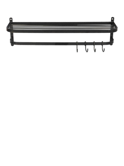 Garden Trading Farringdon Wall-Mounted Metal Luggage Rack, Dark Grey, Dark Grey