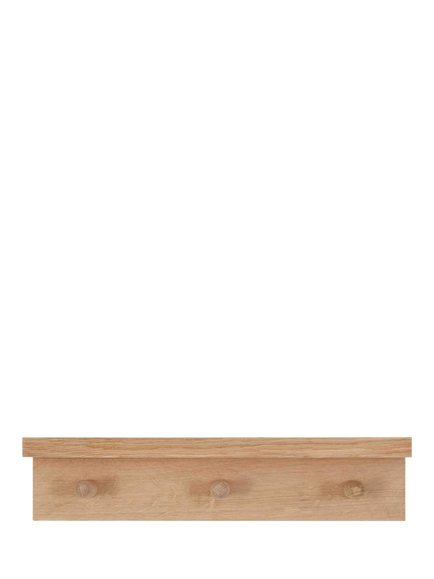 Garden Trading Hambledon Oak Wood Shelf with 3 Pegs, Natural, Natural