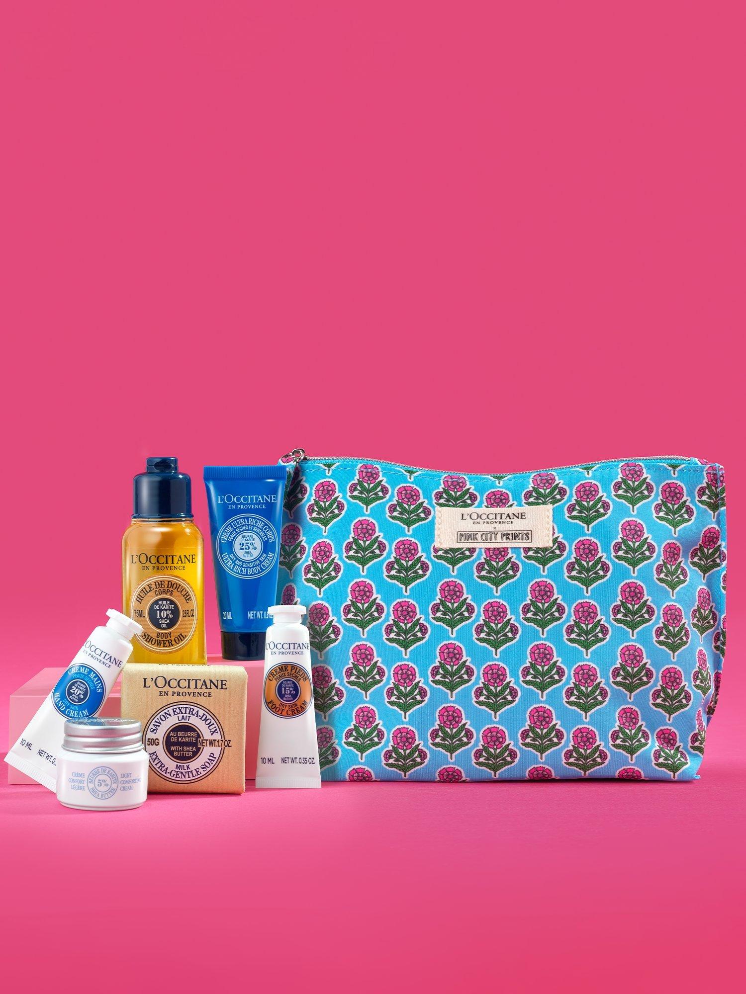 Product image 3 of 3, which shows L'OCCITANE Shea Travel Collection X Pink City Prints Bodycare Gift Set