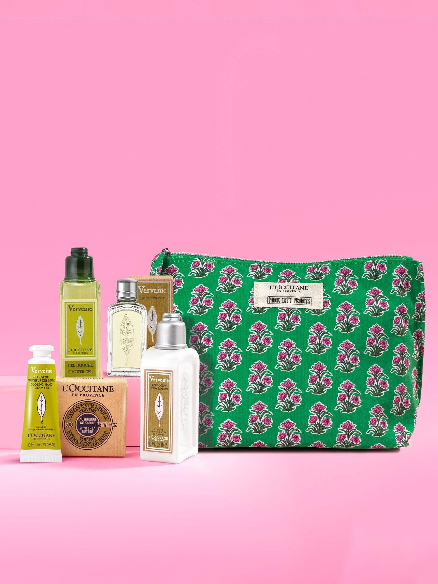 Product image 3 of 3, which shows L'OCCITANE Verbena Travel Collection x Pink City Prints Bodycare Gift Set