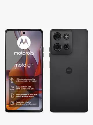 Motorola Moto g75 Smartphone, Android, 8GB RAM, 6.78”, 5G, SIM Free, 256GB, Charcoal Gray Motorola Moto g75 Smartphone, Android, 8GB RAM, 6.78”, 5G, SIM Free, 256GB, Charcoal Gray