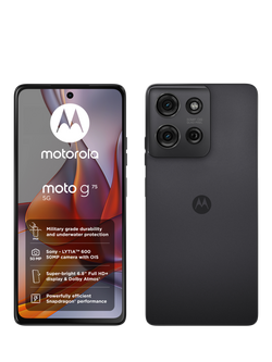 Motorola Moto g75 Smartphone, Android, 8GB RAM, 6.78”, 5G, SIM Free, 256GB, Charcoal Gray