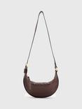 AllSaints Half Moon Snake Effect Leather Crossbody Bag