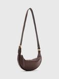 AllSaints Half Moon Snake Effect Leather Crossbody Bag