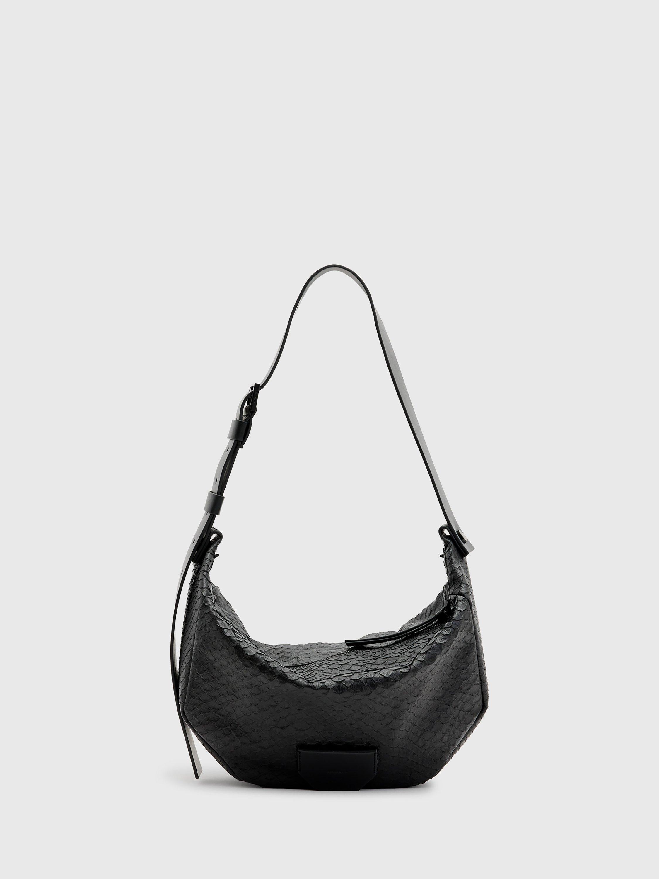 AllSaints Madea Snake Shoulder Bag, Black