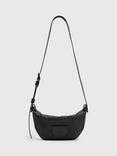 AllSaints Madea Snake Textured Leather Crossbody Bag, Black