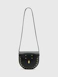 AllSaints Miro Mini Leather Saddle Bag, Black