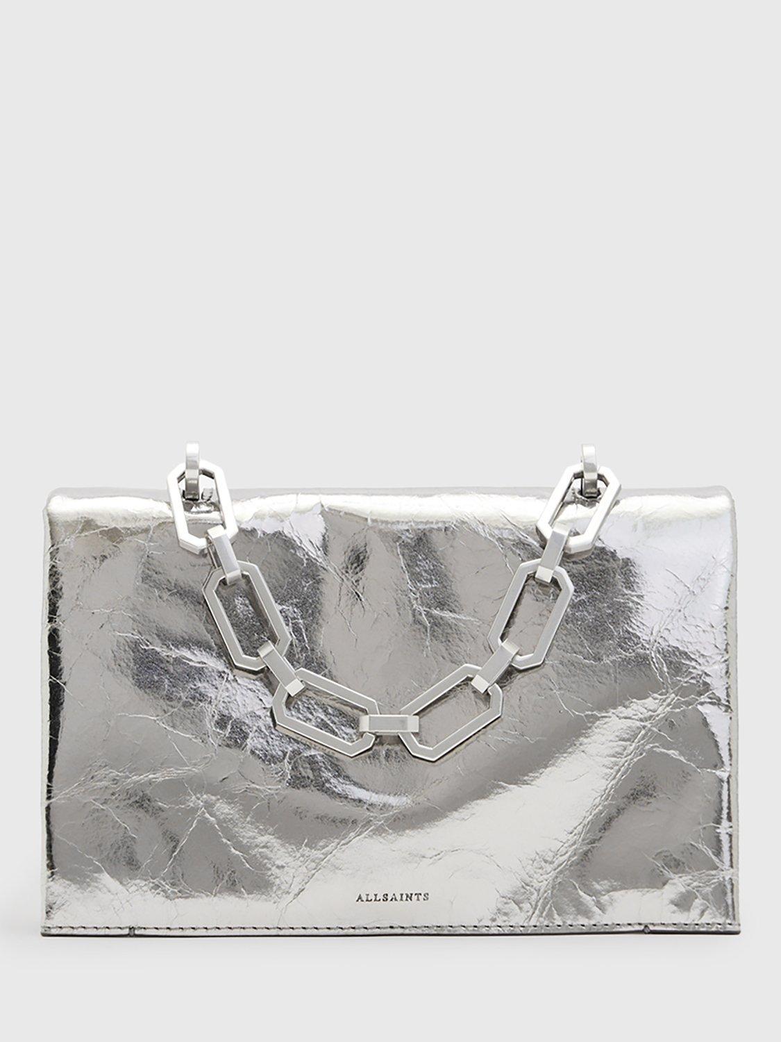 AllSaints Yua Hex Chain Bag, Silver