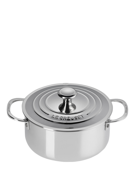 Le Creuset Signature 3-Ply Stainless Steel Pan & Lid Set, 4 Piece - view 2, Stainless Steel