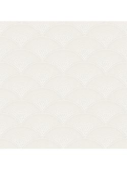 Cole & Son Feather Fan Wallpaper, Chalk On White  89/4015