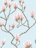 Cole & Son Magnolia Wallpaper, Rose On Sky Blue 72/3011