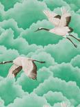 Harlequin Cranes Wallpaper, Emerald HGAT111233