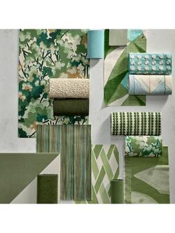 Harlequin Tree Tops Wallpaper - view 2, Forest/Clay/Evergreen HRTW113120