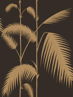 Cole & Son Palm Leaves Wallpaper, Gold On Charcoal 66/2014