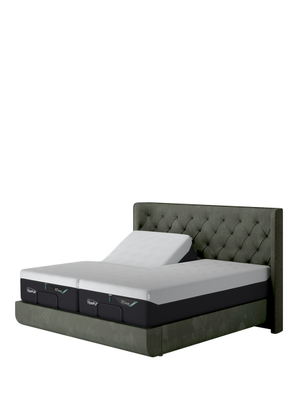 TEMPUR® Arc™ Ergo® Smart Luxury Upholstered Bed Frame, King Size, Dark Green