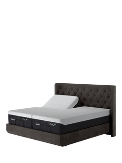TEMPUR® Arc™ Ergo® Smart Luxury Upholstered Bed Frame, King Size, Dark Grey