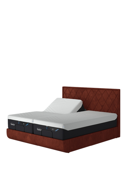 TEMPUR® Arc™ Ergo® Smart Quilted Upholstered Bed Frame, King Size, Copper