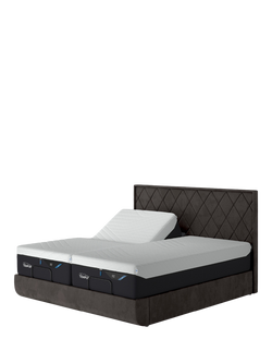 TEMPUR® Arc™ Ergo® Smart Quilted Upholstered Bed Frame, King Size, Dark Grey