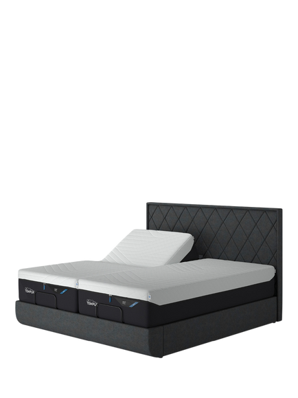 TEMPUR® Arc™ Ergo® Smart Quilted Upholstered Bed Frame, King Size, Dark Stone