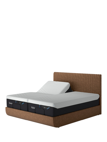 TEMPUR® Arc™ Ergo® Smart Vertical Upholstered Bed Frame, King Size, Brown