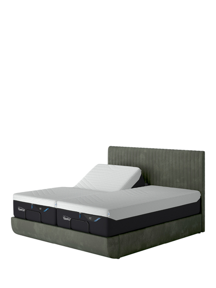 TEMPUR® Arc™ Ergo® Smart Vertical Upholstered Bed Frame, King Size, Dark Green