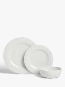 John Lewis Dine Rim Porcelain Dinnerware Set, 12 Piece, White - view 2, White