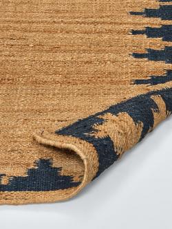 John Lewis Stepped Chevron Pure Jute Runner - view 2, Navy