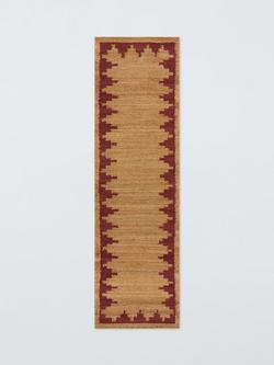 John Lewis Stepped Chevron Pure Jute Runner, Red
