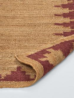 John Lewis Stepped Chevron Pure Jute Runner - view 2, Red