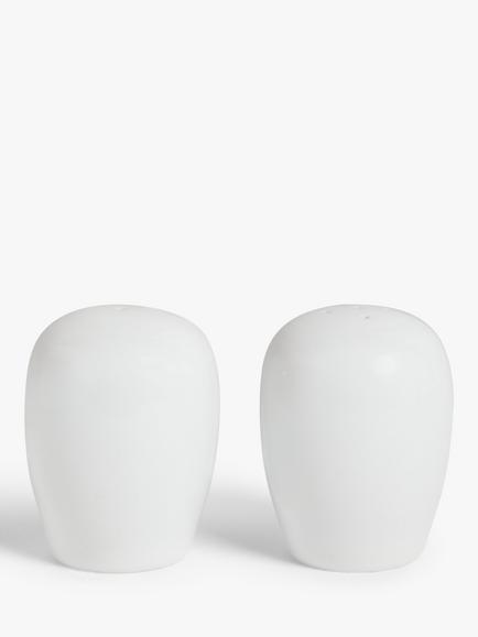John Lewis Dine Porcelain Salt & Pepper Shakers, White, White