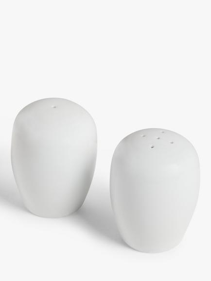 John Lewis Dine Porcelain Salt & Pepper Shakers, White - view 2, White