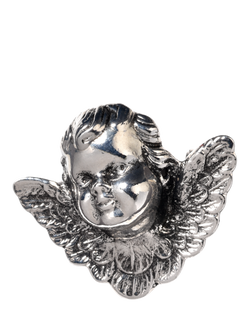 Eclectica Pre-Loved Vintage Cherub Brooch, Dated Circa 1980s, Silver