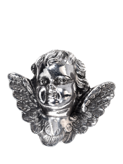Eclectica Pre-Loved Refound Vintage Cherub Brooch, Dated Circa 1980s, Silver