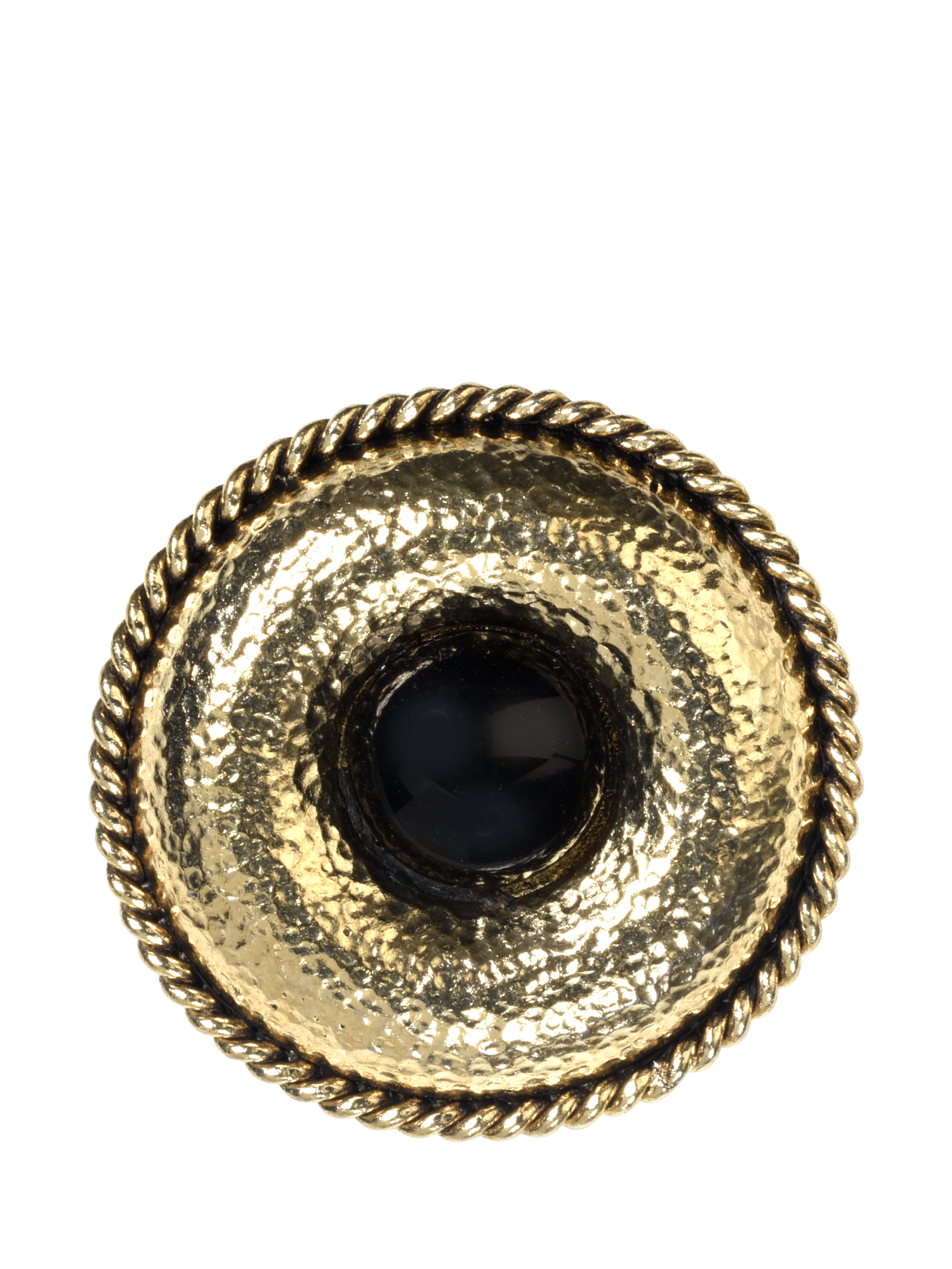 Product image 1 of 1, which shows Eclectica Pre-Loved Refound 18ct Gold Plated Cabochon Rope Brooch, Dated Circa 1980s