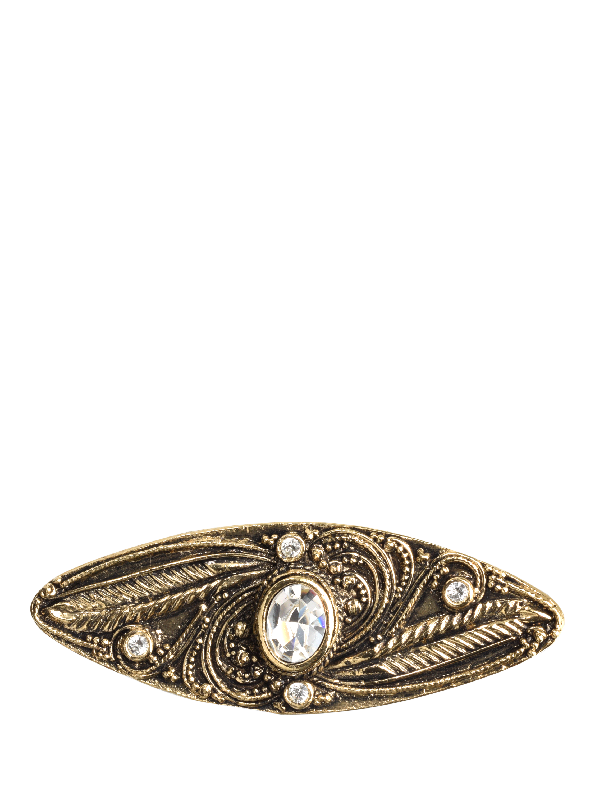 Product image 1 of 3, which shows Eclectica Pre-Loved Refound Vintage 18ct Gold Plated Oval Bar Brooch, Dated Circa 1980s