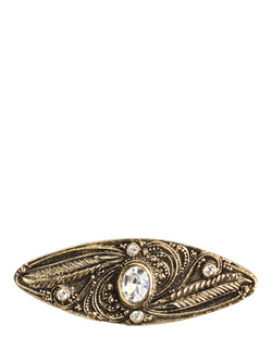 Eclectica Pre-Loved Refound Vintage 18ct Gold Plated Oval Bar Brooch, Dated Circa 1980s, Gold