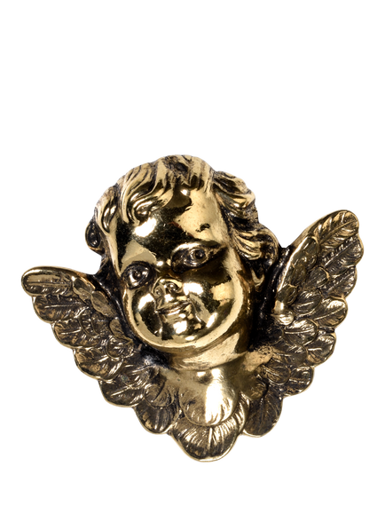 Eclectica Pre-Loved Refound Cherub Brooch, Dated Circa 1980s, Gold