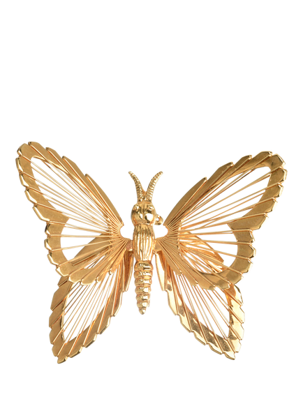 Eclectica Pre-Loved Monet Gold Plated Vintage Butterfly Brooch, Dated Circa 1980s, Gold
