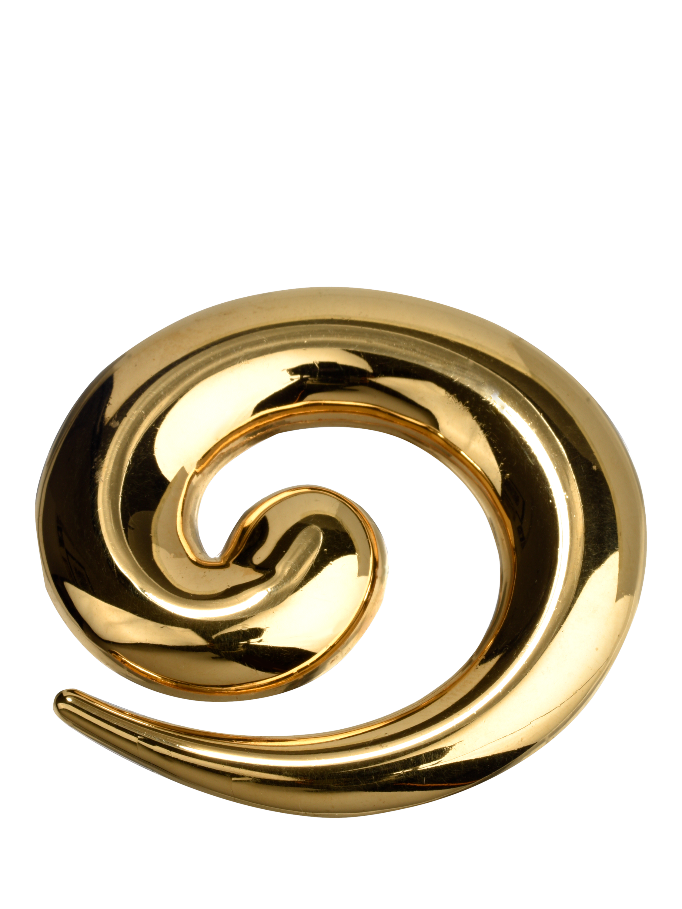 Product image 1 of 3, which shows Eclectica Pre-Loved Monet Gold Plated Vintage Swirl Design Brooch, Dated Circa 1980s