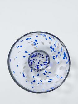 John Lewis Confetti Footed Glass Serving Bowl, 24cm, Blue - view 2, Multi