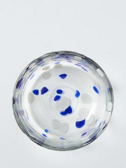 John Lewis Confetti Small Glass Dessert Bowl, 10cm, Blue - view 2, Multi