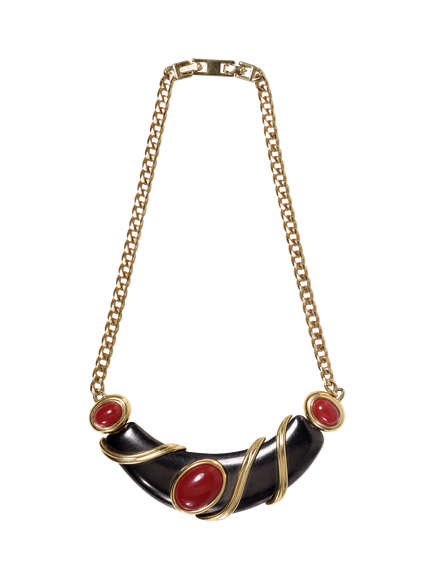 Eclectica Pre-Loved Monet Bib Statement Necklace, Dated Circa 1980s, Red