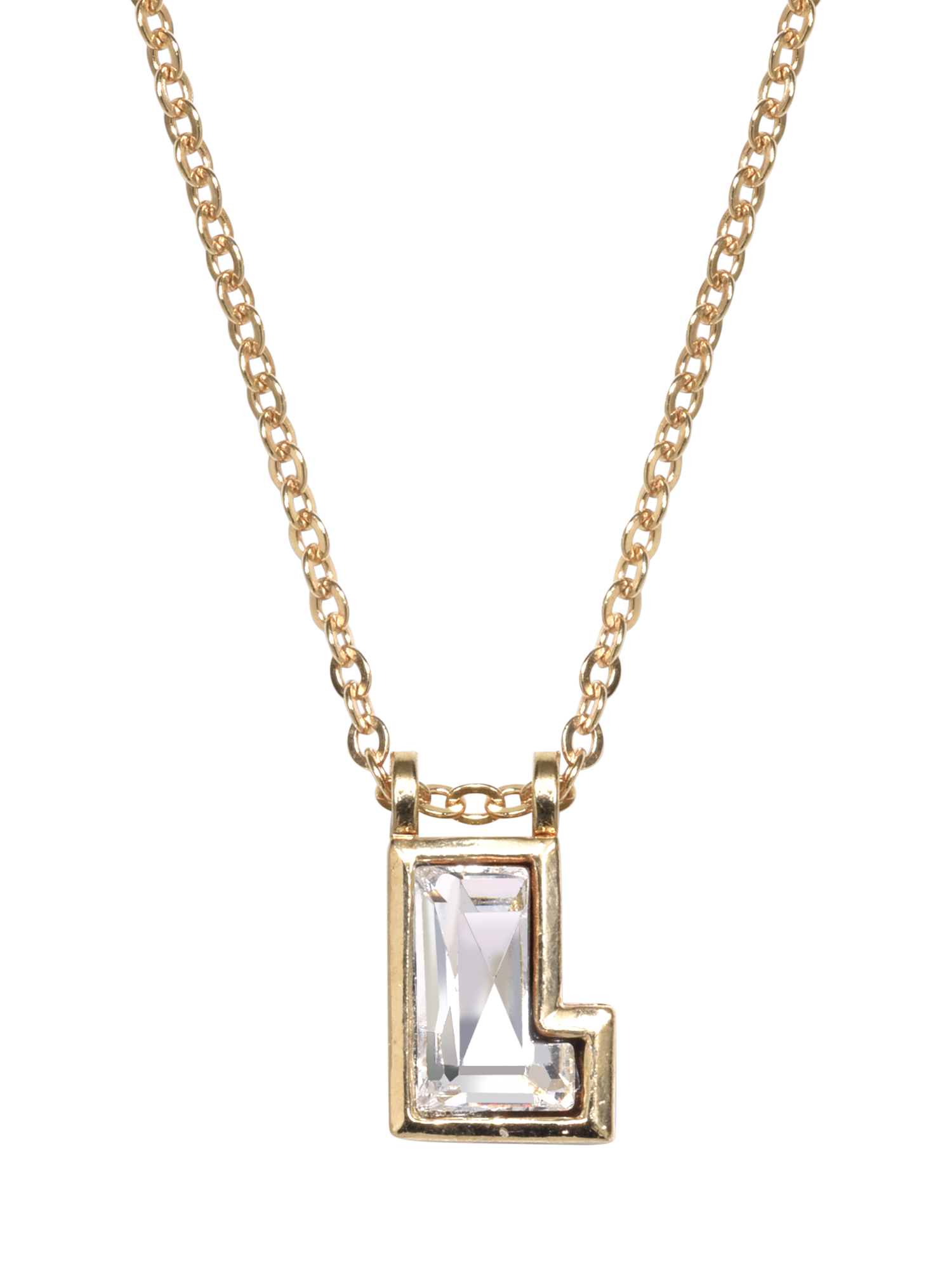 Product image 1 of 2, which shows Eclectica Pre-Loved Refound Swarovski Crystal Initial Pendant Necklace, Dated Circa 1980s, Gold/L