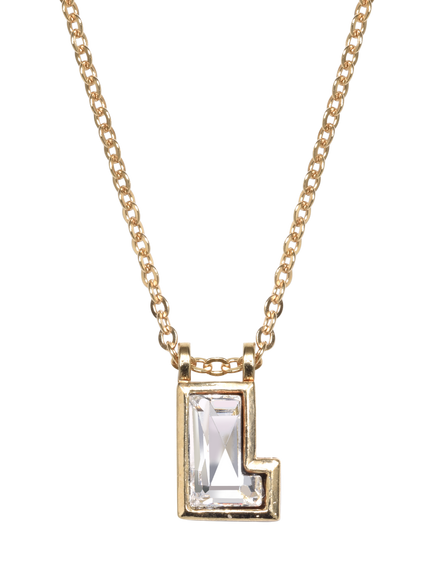 Eclectica Pre-Loved Refound Swarovski Crystal Initial Pendant Necklace, Dated Circa 1980s, Gold/ L