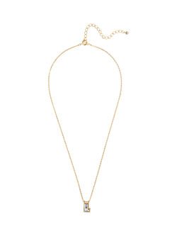 Eclectica Pre-Loved Refound Swarovski Crystal Initial Pendant Necklace, Dated Circa 1980s - view 2, Gold/ L