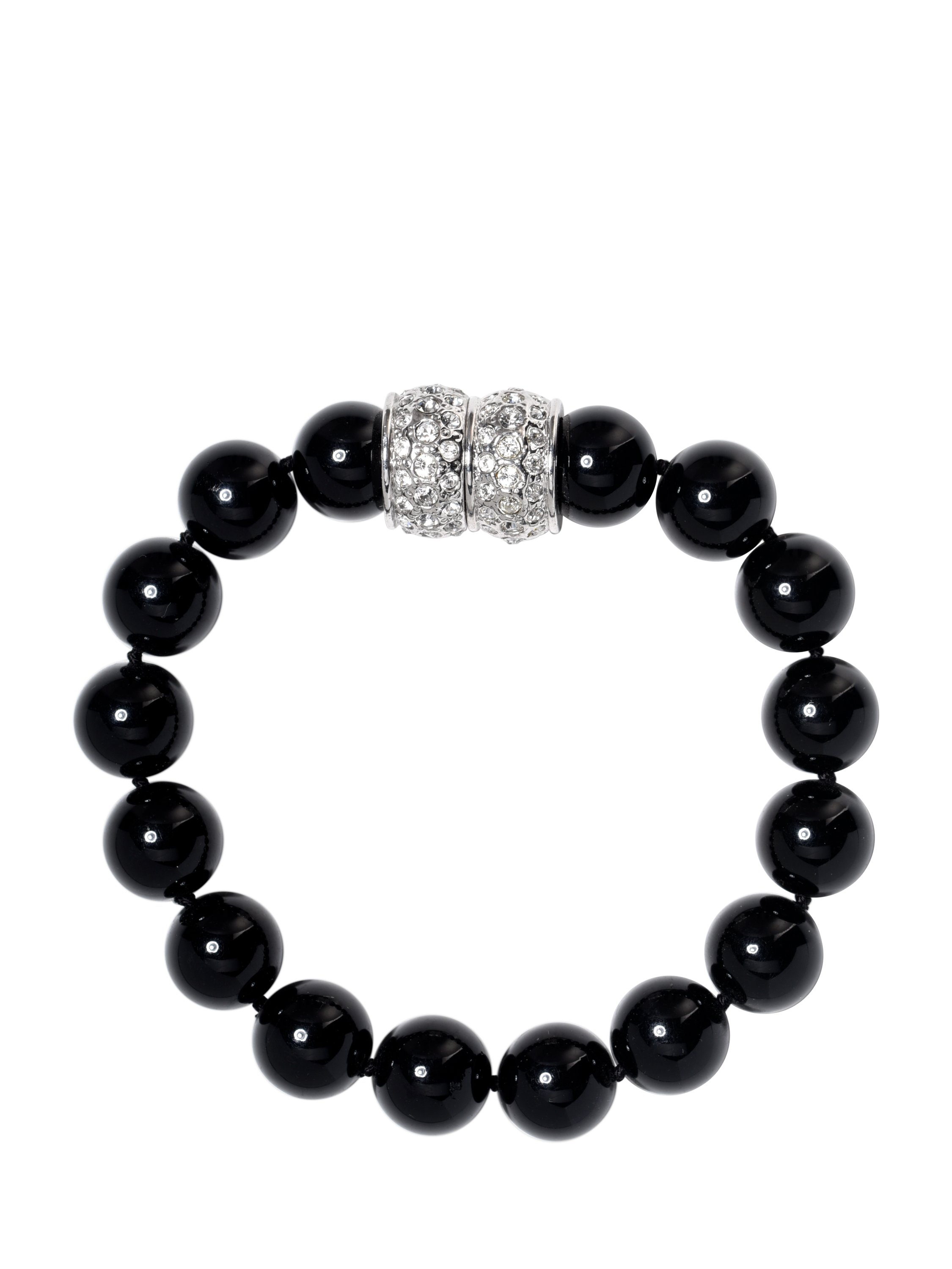 Product image 1 of 3, which shows Eclectica Pre-Loved Refound Glass Bead Bracelet, Black