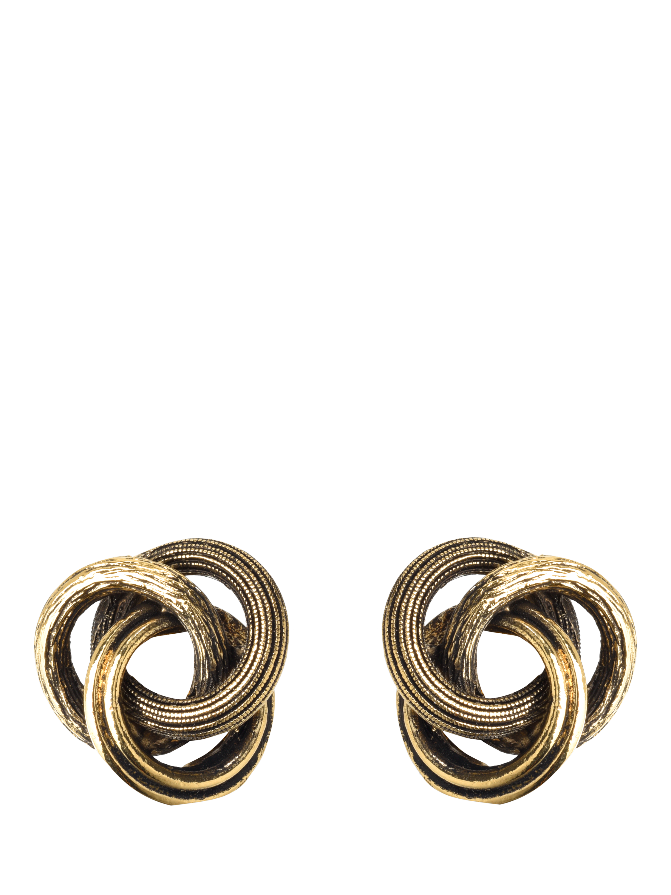 Product image 1 of 3, which shows Eclectica Pre-Loved Refound Vintage Knot Clip On Earrings, Dated Circa 1980s