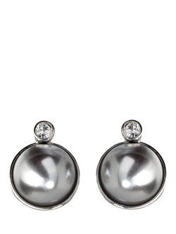 Eclectica Pre-Loved Refound Faux Pearl Clip-On Earrings, Dated Circa 1980s, Grey