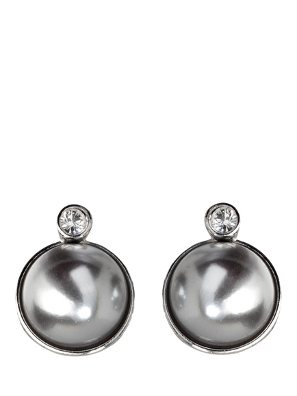 Eclectica Pre-Loved Refound Faux Pearl Clip-On Earrings, Dated Circa 1980s, Grey